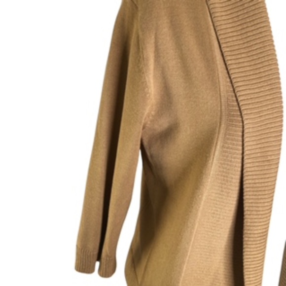 89th & Madison Roll Collar Open Front 3/4 Sleeve Camel Color Cardigan Size L - Picture 3 of 6